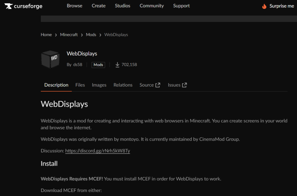 Web Displays Modとは？