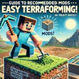 Here is the thumbnail image created based on your prompt for the blog titled "Guide to Recommended MODs for Easy Terraforming in Minecraft." It visually emphasizes the terraforming process, MOD tools, and includes bright, catchy text to help the image stand out in Google search results.